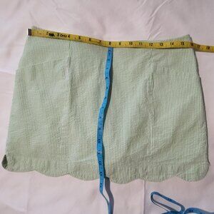 Lilly Pulitzer Womens Green & White striped seersucker skort size 8